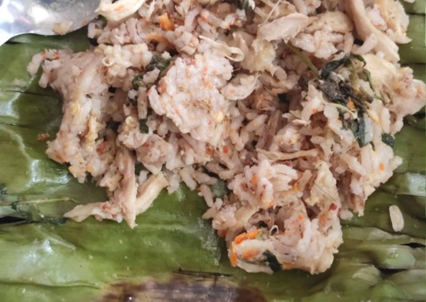 Menu diet, nasi bakar ayam bumbu kencur