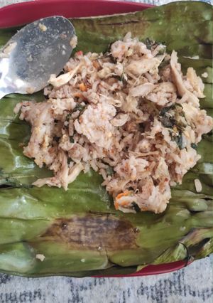Foto resep Menu diet, nasi bakar ayam bumbu kencur
