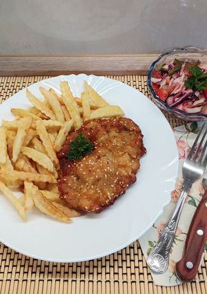 Szezámmagos rántott hús recept fotója