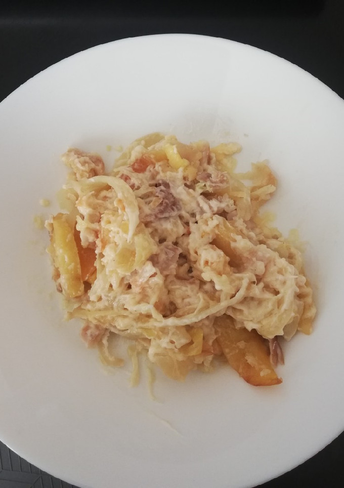 Una foto de Bacalao con nata