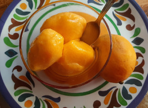Una foto de Nieve de mango fácil, sin lácteos