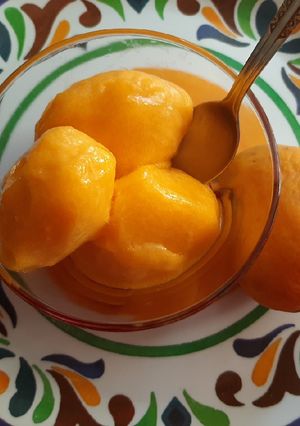 Una foto de Nieve de mango fácil, sin lácteos