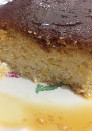 Una foto de Flan de elote