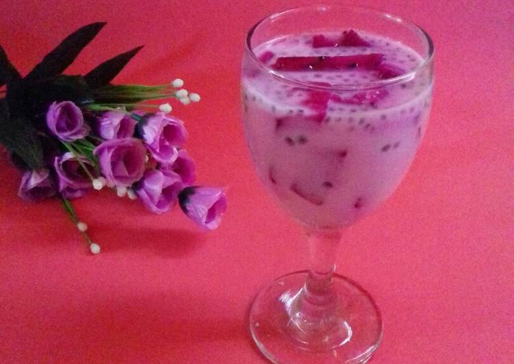 Resep Es Buah Naga Fiber Creme, Enak