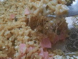 Arroz con espinaca, jamón y queso