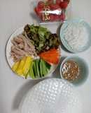 Bánh tráng cuốn tai heo mắm nêm