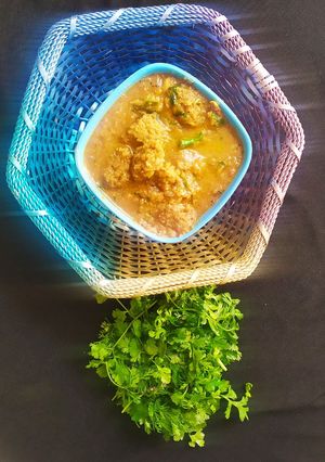 मूंग दाल मंगोडे की सब्जी(moongdal मंगोड ki sabji recepie in hindi) रेसिपी मुख्य फोटो