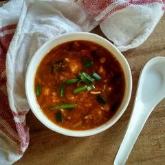 A picture of Chicken Manchow Soup.