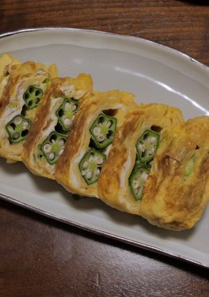 秋葵玉子燒 的食譜成品照片