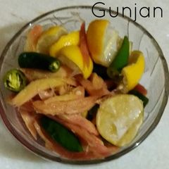 Ginger lemon pickle A picture of Ginger lemon pickle.