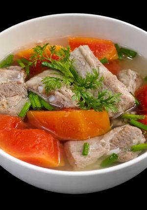 Hình của món SP.0083 - Sườn Non Hầm Đu Đủ.
