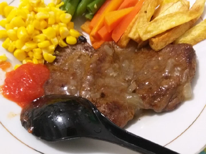 Cara Gampang Menyiapkan Resep Steak daging sapi KW ala2 yang Lezat Anti Ribet, Lezat Sekali