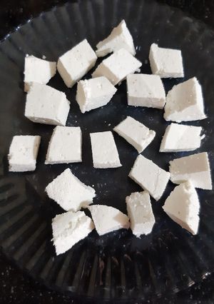 A picture of Homemade paneer.