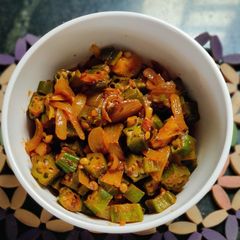 Bhindi pyaz fry recipe A picture of Bhindi pyaz fry recipe.