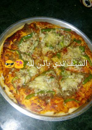 صورة لوصفة بيتزا اللحمه ع طريقتي 😍😎