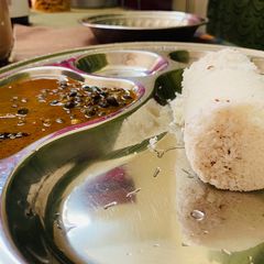 A picture of Varutharacha Kadala Curry.