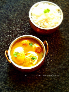 A picture of Egg keema masala in coconut milk.