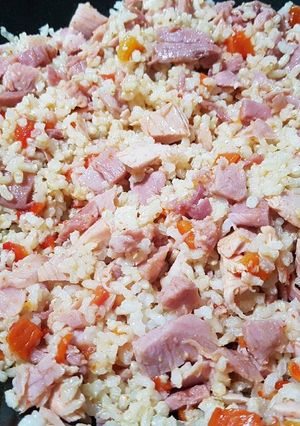 Foto principal de Arroz integral con lacón y pimiento asado!🍚😋🍴