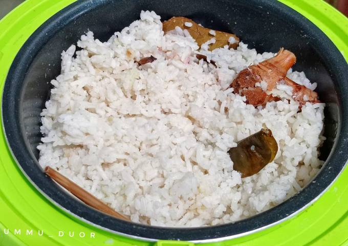 Cara bikin Nasi uduk fiber creme rice cooker