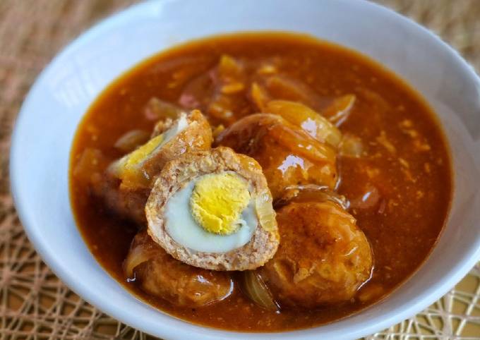 Ternyata begini lho! Resep membuat Bola daging telur  nikmat