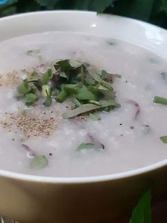 Hình của món Cháo mực (mực nang và mực ống).