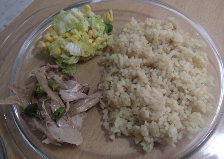 Resep Nasi Ayam Hainan rice cooker simple, Lezat