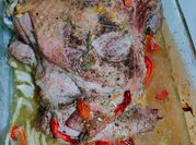 Una foto de aderezo para pavo al horno