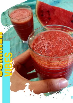 عکسی از دستور نوشیدنی هندوانه و گلاب 🍉