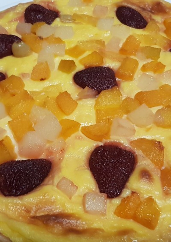 Una foto de Pastel de hojaldre con frutas almíbar sin gluten