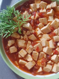 Hình của món Đậu phụ non sốt cay.