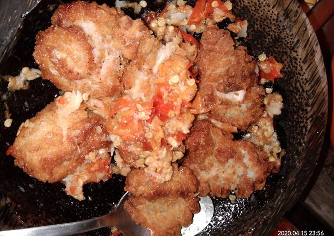 Ayam Karage geprek sambel merem melek