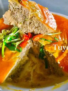 Hình của món Mắm bằm chưng hột (trứng) vịt.
