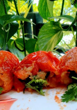 A picture of Stuffed tomato.