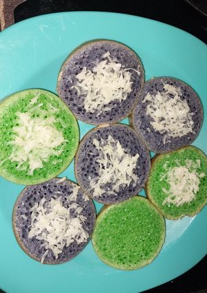 Foto resep Bika Ambon pandan/ blueberry