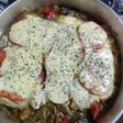Merluzón napolitano con verduras al horno