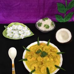 A picture of Steamed Mustard Prawns.