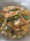 Risoni a la crema con pollo a la plancha