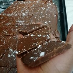 A picture of Home made chocolate fudge.