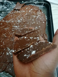 A picture of Home made chocolate fudge.