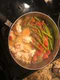Sautéed lobster, tomatoes and asparagus with a lemon butter sauce