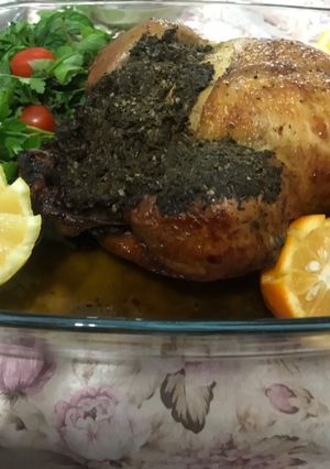 عکسی از دستور مرغ شکم پر مجلسی
