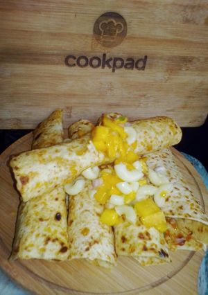 A picture of Kababs Corn Tortillas with Mango Salsa.