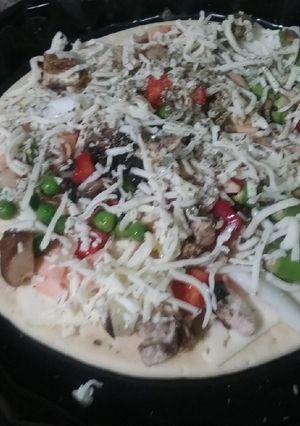 Una foto de Pizza vegetal