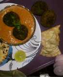 Palak kofta in red Gravy with Garlic naan
