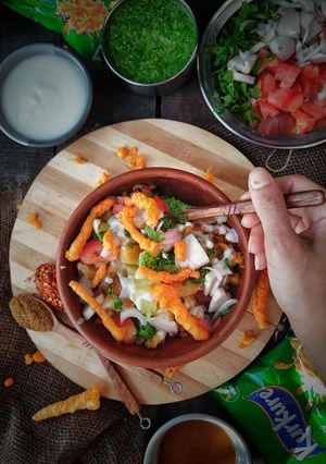 A picture of Kurkure Bondhi Chaat.
