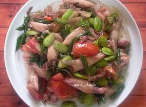 Foto resep 1040. Tumis Cumi Asin Cabe Ijo Pete