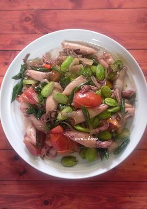 Foto resep 1040. Tumis Cumi Asin Cabe Ijo Pete