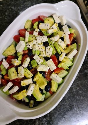 A picture of Pearl couscous salad.