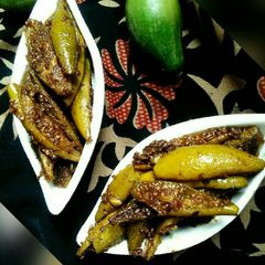 A picture of Dry Masala Pointed Gourd.