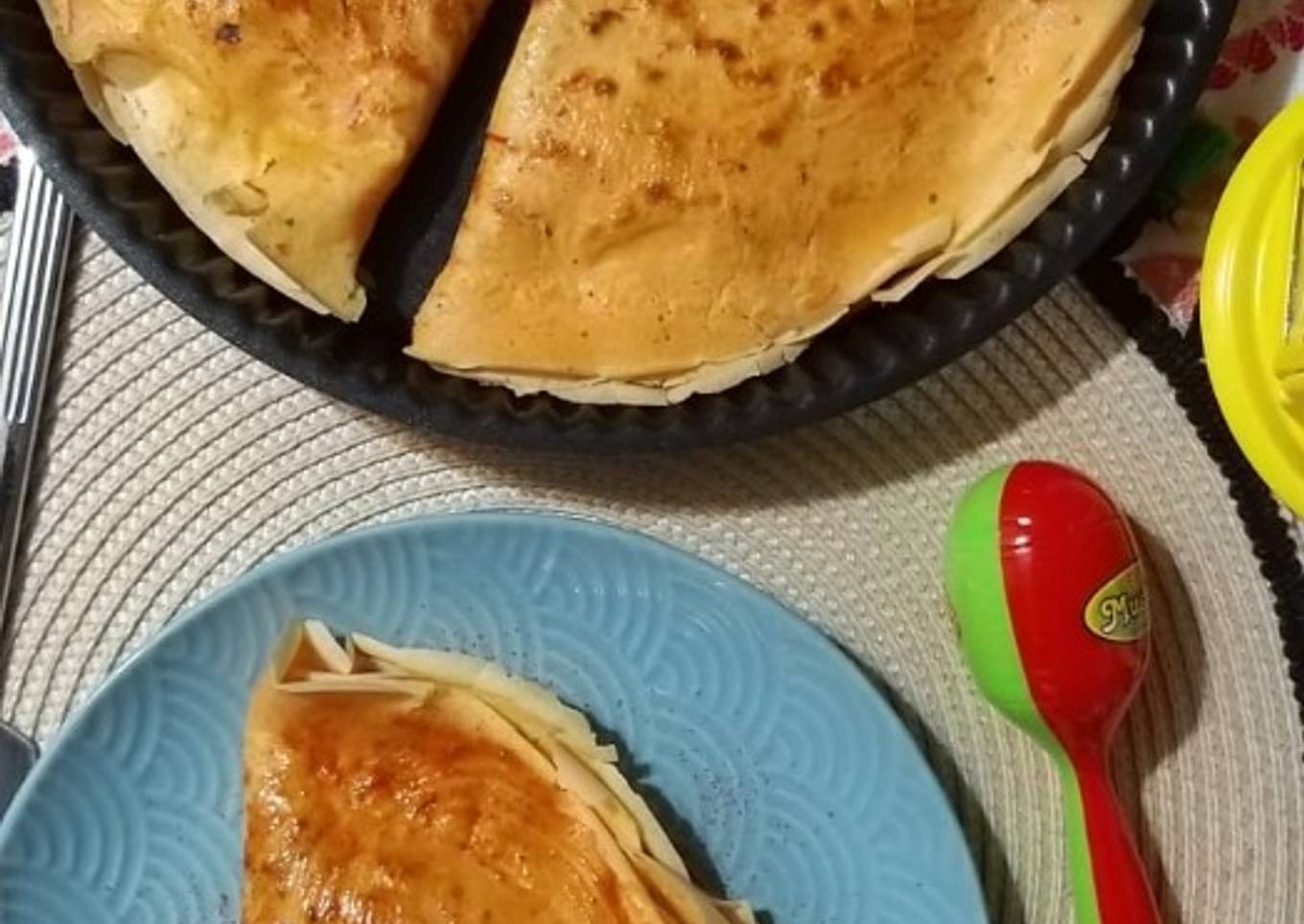 Quesadilla-crêpe au poulet  sauce Barbecue🌮🥞